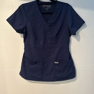 Greys anatomy medium navy scrub top